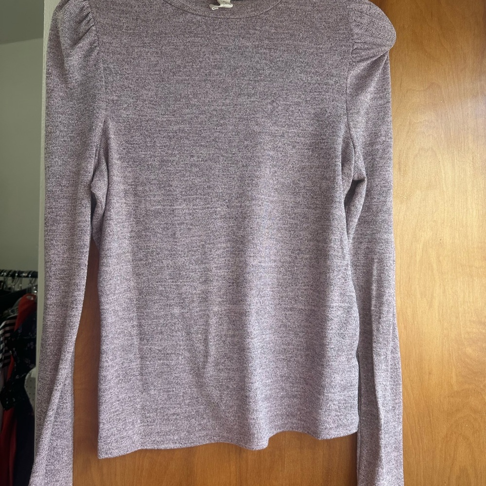 Anthropologie Dolan Heather Purple Sparkle Sweater